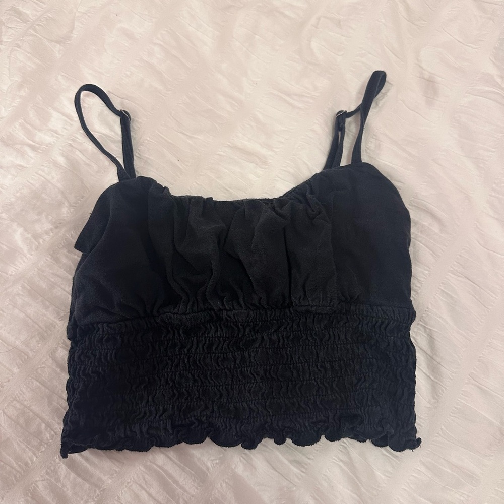 Hollister Black Ruffled Women's Top